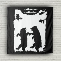 Zwei tanzende schwarze Bären Owl Trees Schwarze Si