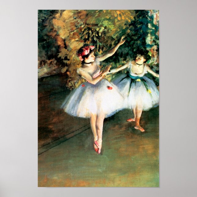 Zwei Tänzer auf einer Bühne von Degas Poster (Vorne)