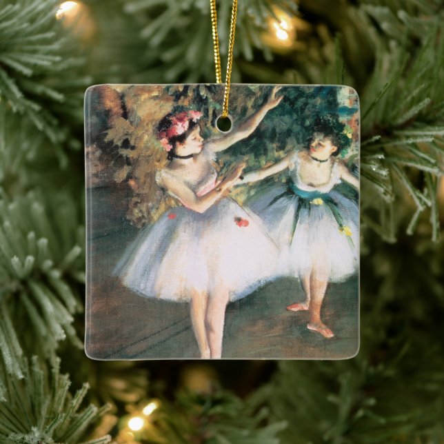 Zwei Tänzer auf einer Bühne von Edgar Degas, Vinta Keramikornament (Baum)