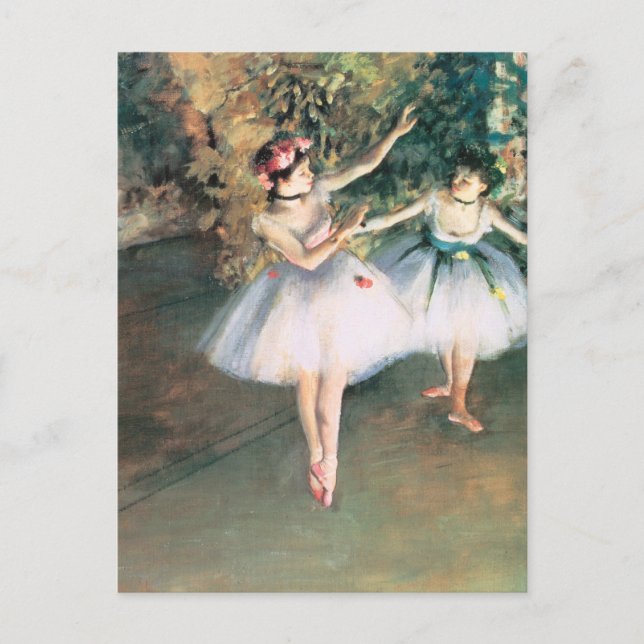 Zwei Tänzer auf einer Bühne von Edgar Degas, Vinta Postkarte (Vorderseite)