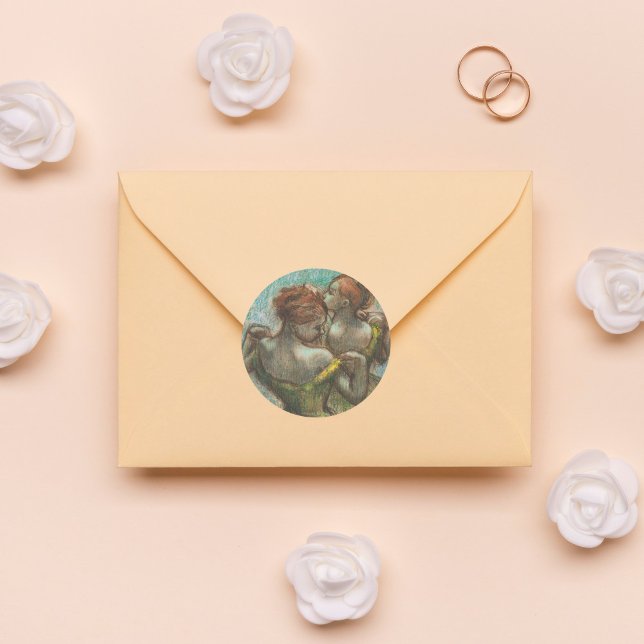 Zwei Tänzer, halb lang, Degas Art Runder Aufkleber (Von Creator hochgeladen)
