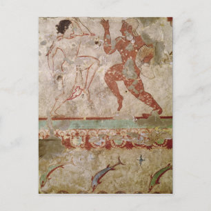 Zwei Tänzer und Delphine Postkarte