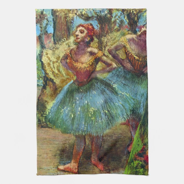 Zwei Tänzer von Edgar Degas, Vintage Ballettkunst Geschirrtuch (Vertikal)