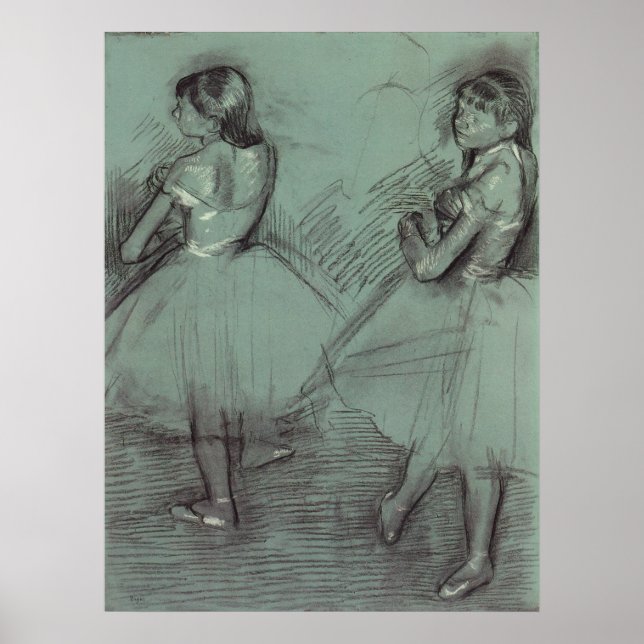 Zwei Tänzer von Edgar Degas, Vintage Ballettkunst Poster (Vorne)