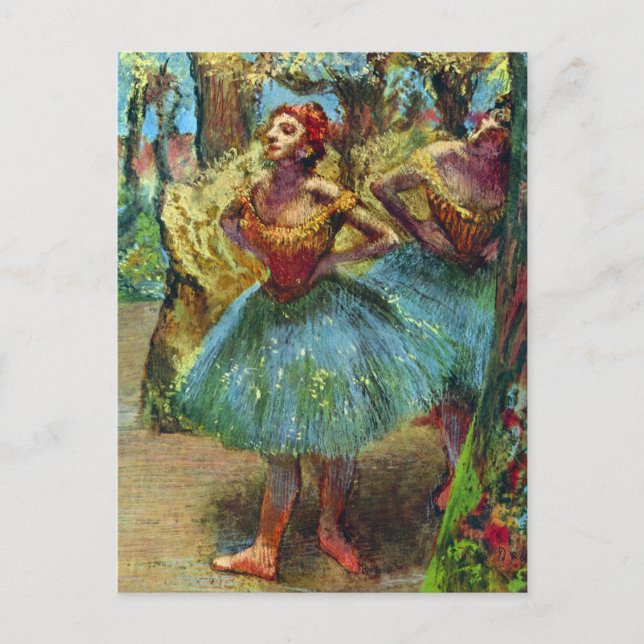 Zwei Tänzer von Edgar Degas, Vintage Ballettkunst Postkarte (Vorderseite)