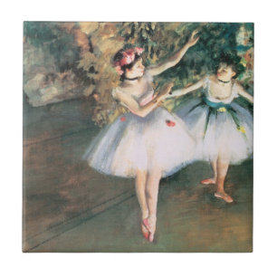 Zwei Tänzerinnen auf einer Bühne von Edgar Degas,  Fliese