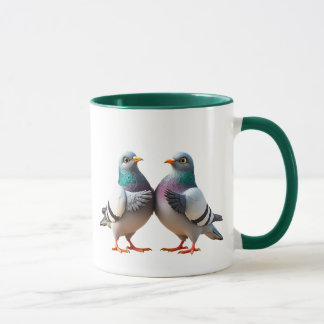 Zwei Tauben, die reden. Tasse