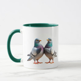 Zwei Tauben, die reden. Tasse