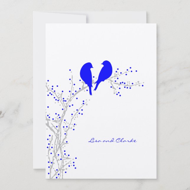 Zwei Tauben {Königliche} Einladungen zur Hochzeit (Vorderseite)