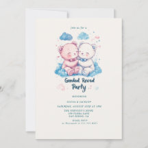 Zwei Teddy Bears Gender Reveal Party