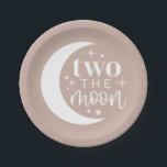 Zwei Teller aus dem Moon Blush Paper<br><div class="desc">Ein "Two the Moon"-Design mit einem rot-rosa Hintergrund - perfekt für den Mond,  der am 2. Geburtstag zum Thema wird! In diesem Design können Sie die Farbe des Hintergrunds und des Mondtypografieelements bearbeiten.</div>