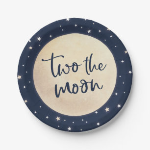Zwei Teller der Moon Birthday Party