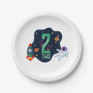 Zwei Teller der Moon Birthday Party