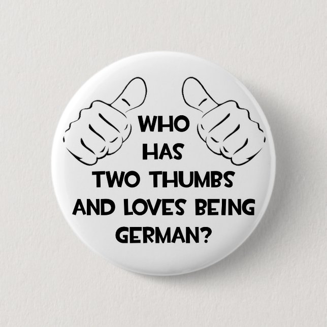 Zwei Thumbs und Lieben sind Deutsch Button (Vorderseite)