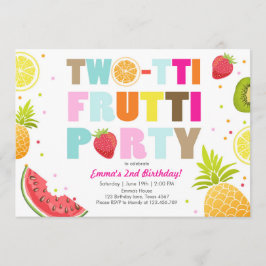 Zwei-Ti frutti Party laden Tutti fruity Geburtstag Einladung