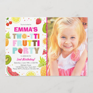 Zwei-Ti frutti Party laden Tutti fruity Geburtstag Einladung