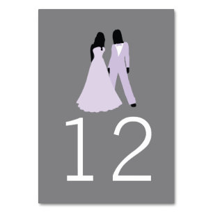 Zwei Tischnummern Hochzeit (Lilac und Grau)