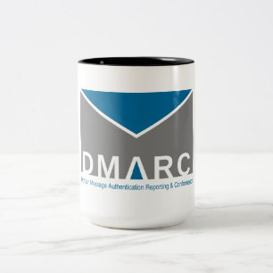 Zwei-Ton DMARC Logo-Tasse, 15 Unze Zweifarbige Tasse