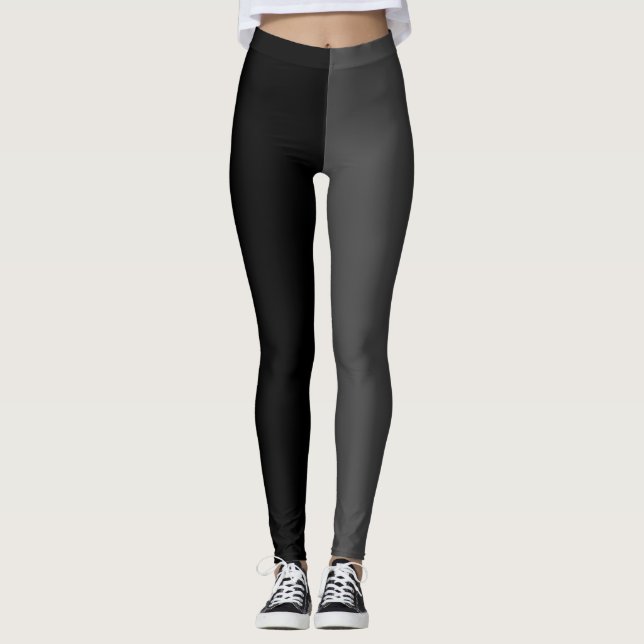 Zwei Ton graues schwarzes Halloween Leggings (Vorderseite)
