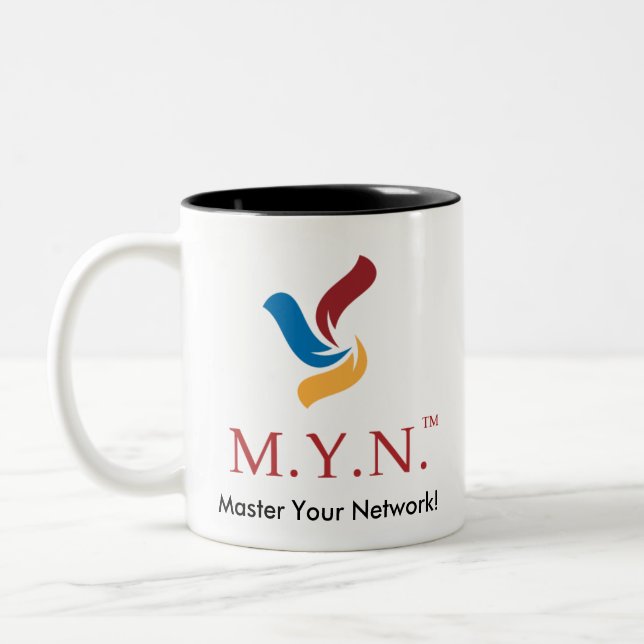 Zwei Ton-Kaffee-Tasse - MYN Logo Zweifarbige Tasse (Links)