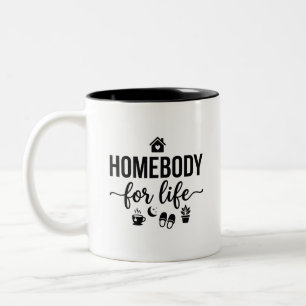 Zwei-Ton-Lebensmotto für Stubenhocker Zweifarbige Tasse