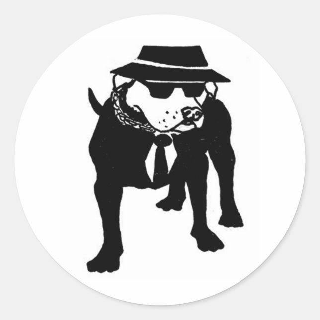 Zwei Ton Ska Hund Runder Aufkleber (Vorderseite)