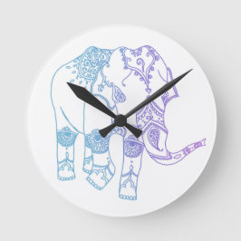 Zwei-Ton verschönerte Elefant-Uhr Runde Wanduhr