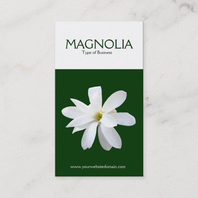 Zwei Ton-Vertikale-Magnolie Visitenkarte (Vorderseite)