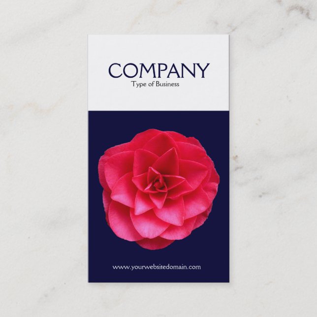 Zwei Ton vertikales rotes Camelia Visitenkarte (Vorderseite)
