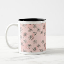 Zwei Töne Blumenkaffee-Tasse Zweifarbige Tasse