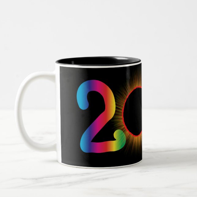 Zwei Tone Coffee Tasse mit Solar Eclipse Image 201 (Links)