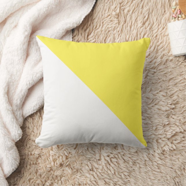 Zwei Tone Diagonal-Gelbwurfkissen Kissen (Decke)