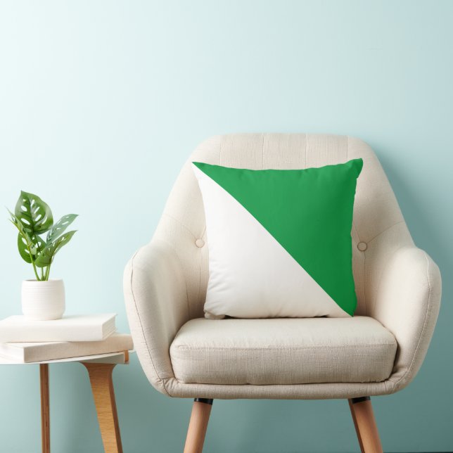 Zwei Tone Diagonal Kelly Green Throw Kissen (Stuhl )