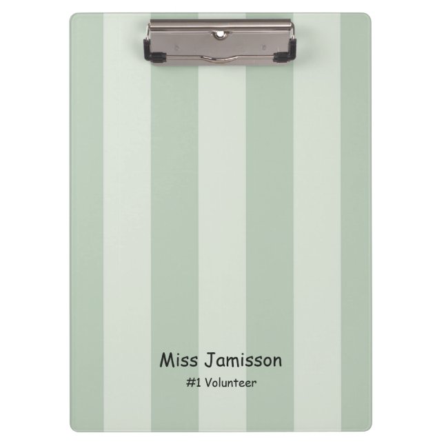 Zwei Tone Green Strip, #1 Volunteer mit Namen Klemmbrett (Vorderseite)