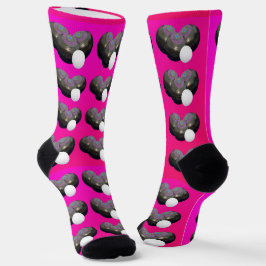 Zwei Töne, heiß rosa, Rasen, Socken