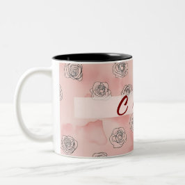Zwei Töne individualisierbare Blumenkaffee-Tasse. Zweifarbige Tasse