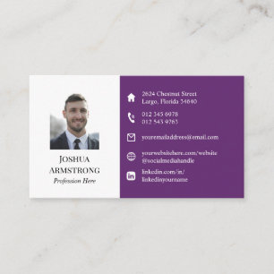 Zwei Tone Lila Ihr Profil Foto und Logo Visitenkarte