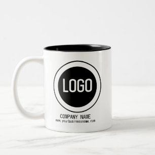 Zwei-Tone-Logo für personalisierte Unternehmenswer Zweifarbige Tasse