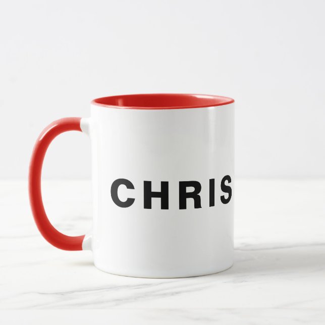 Zwei Tone Minimalistische Individuelle Name- oder  Tasse (Links)
