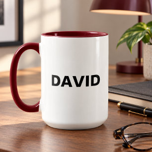 Zwei-Töne-Minimalistischer-Mug mit individuellem N Tasse