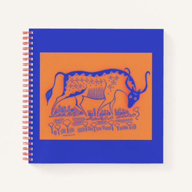Zwei-Tone Mycenaean Griechisch Inspiriert Bull Not Notizbuch (Vorderseite)