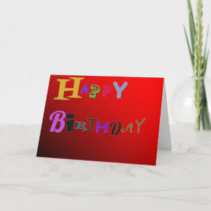 Zwei Tone Red Happy Birthday Karte