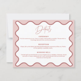 Zwei tone rosa wavy Border Details Umschließkarte Einladung