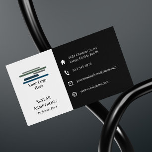 Zwei Tone Schwarz-weißen Icons für Ihr Logo auf ei Visitenkarte