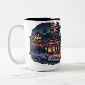 Zwei-Töne-Tasse im Vintage-Autostil Zweifarbige Tasse