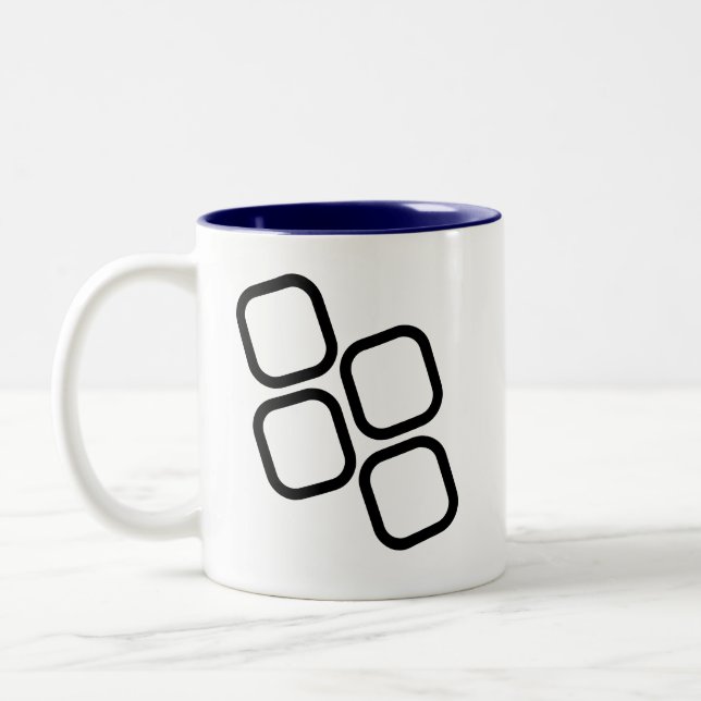Zwei-Tone-Tasse in Schwarzweiß Zweifarbige Tasse (Links)