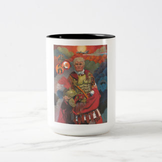Zwei-Tone-Tasse mit Pen und Tinte Trump Illustrati Zweifarbige Tasse