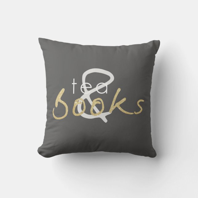 Zwei Tone Tee und Bücher Kissen Kissen (Vorderseite)