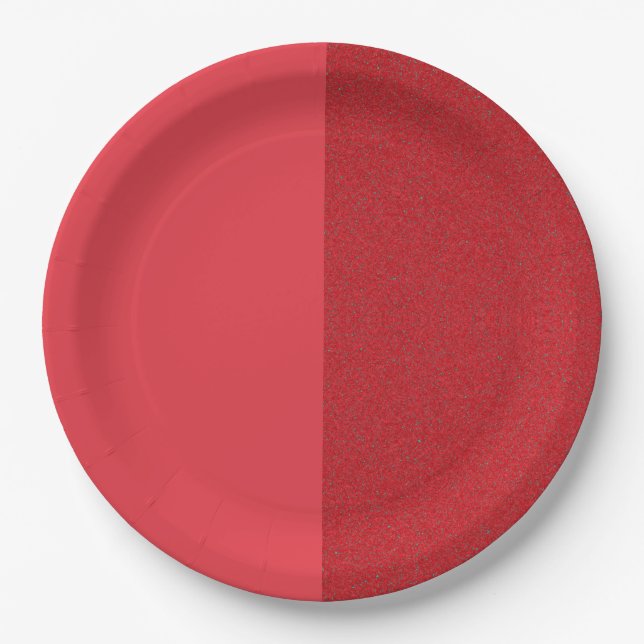 Zwei-Tone-Tomato Red Event Plate - Anpassbar Pappteller (Vorderseite)