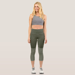 Zwei-Tonen-Moos-Grüne Capri-Leggings - individuell Capri Leggings